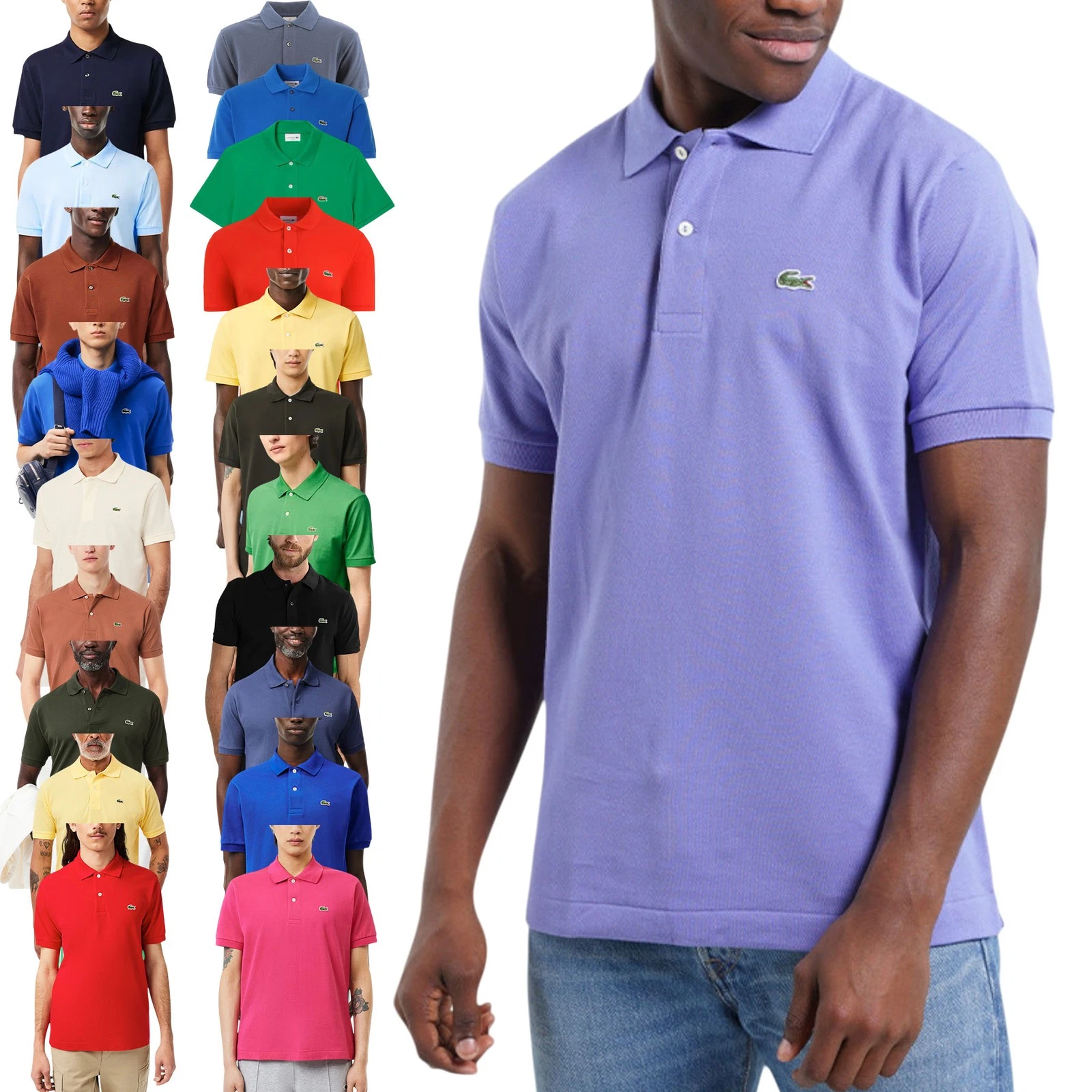 Lacoste L1212 Mens Polo Shirts Short Sleeve Classic Fit Cotton Golf Tee XS-4XL