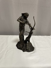 1992 FRANKLIN MINT - INDIAN BRONZE STATUE INDIANER AUF DER JAGD BY JIM PONTER