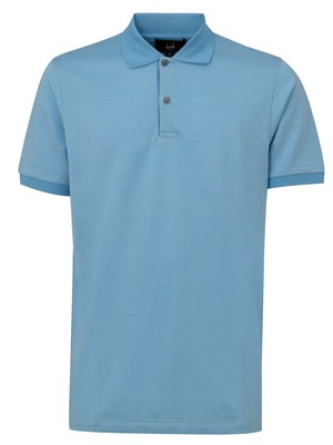 Dunhill Poloshirt aus Baumwolle und Seide himmelblau