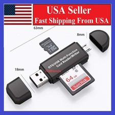 Micro USB OTG to USB 2.0 Adapter SD/Micro SD Card Reader With Standard USB Male