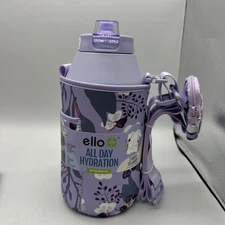 Ello All Day Hydration 64oz Stainless Steel Bottle Carrying Sleeve, Lavender NWT