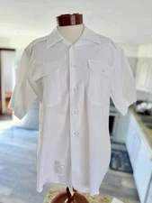 DEFENSE LOGISTICS AGENCY Uniform White Short Sleeve USA  15½ With Pants Size 34S