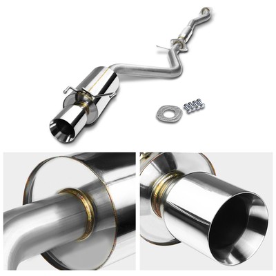 FOR 01-05 HONDA CIVIC EX EM ES D17 4" ROLLED MUFFLER TIP CATBACK