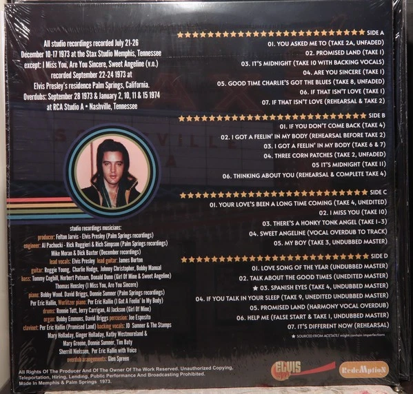 Elvis Presley 2 LP's + 1 CD Studio Anthology 1973 - clear vinyl - Bild 2 von 2