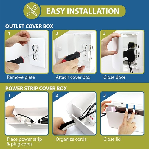 Secure Baby Proof Power Strip Cover & Outlet Box with Double Lock Mechanism - Picture 8 of 9