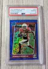 Rondale Moore 2021 Panini Donruss Rated Rookie #217 Blue Scope Prizm PSA 10