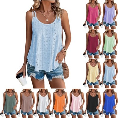 Damen Sommer Top Sexy Ärmellose T Shirt Spaghetti Cami Oberteile Casual Tank Top