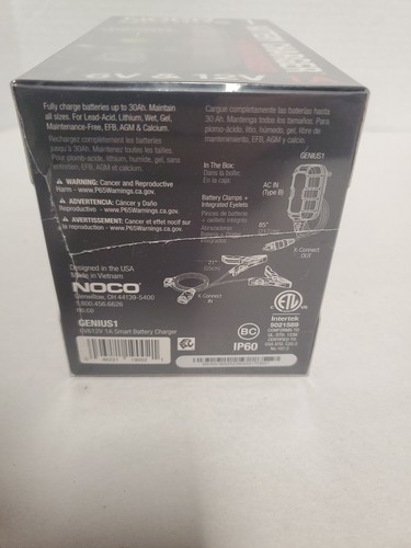 NOCO GENIUS1 6V/12V 1A Smart Battery Charger Trickle Charger and Maintainer