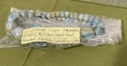 Vintage Hand Painted Wooden Beaded Necklace Blue Gold White Marble Geometric — photo 10