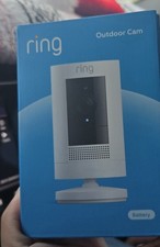 Ring Outdoor Cam Plus Battery 2K HD Security Camera   White/FREE SHIPPING    