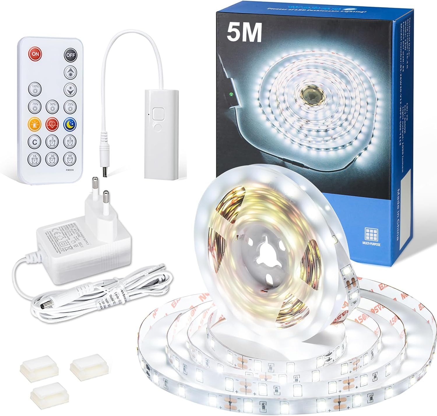Kit Strip LED 5m Bianco Freddo Dimmerabile | Upgrade Casa Totale