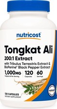 Nutricost Tong-kat 500mg, 120 Caps 60 serv 200:1 Extract - EXP03/2028