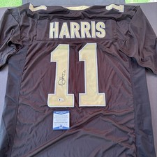 Deonte Harris Autographed Signed XL Custom Saints Jerseys -Beckett Witnessed