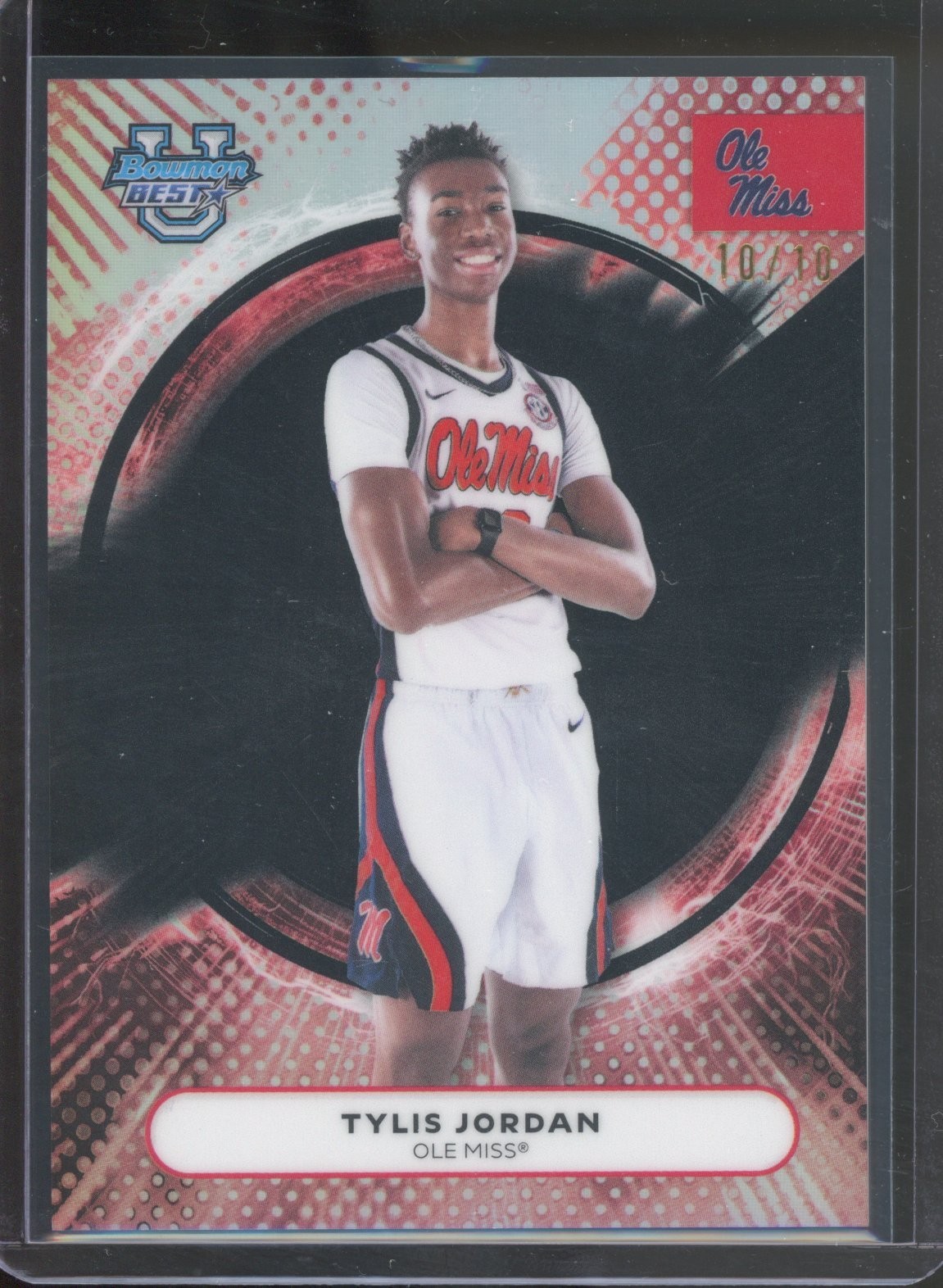 2025-26 Bowman U Best TYLIS JORDAN #8 Black Refractor /10 Ole Miss