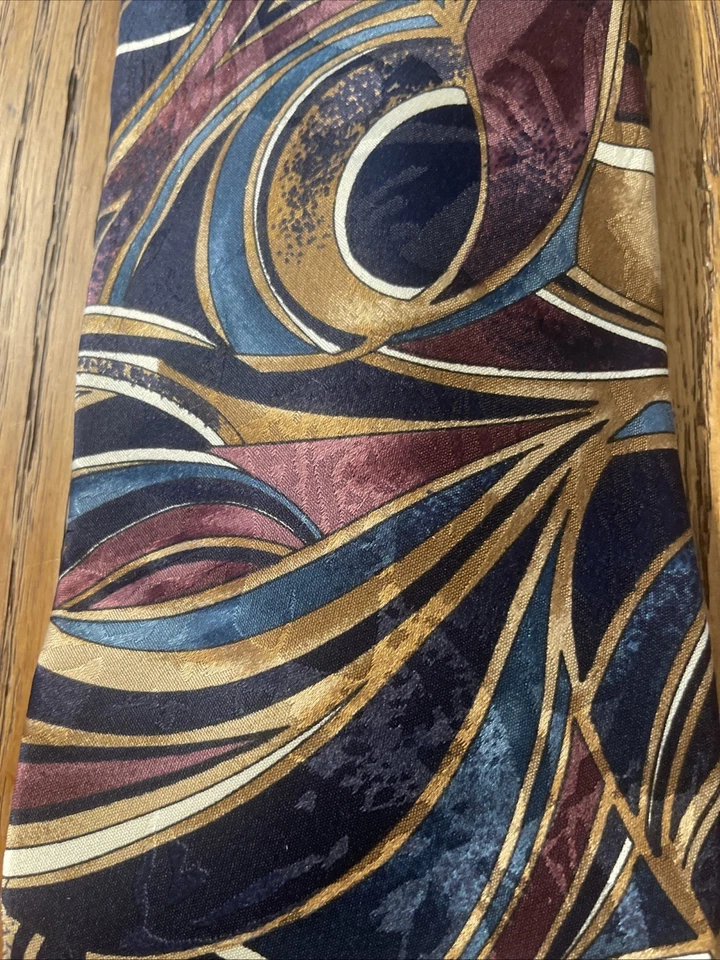 De colección Usado en Excelente Condición Hanover St. Corbata de seda abstracta Tie Works Ltd. EE. UU. Foto 3 de 4