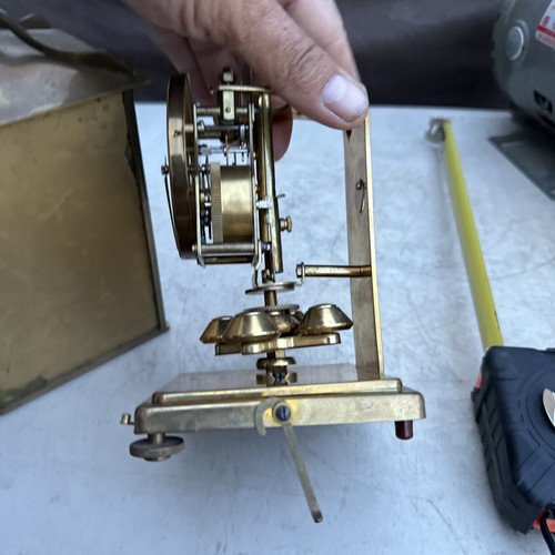 1950's Schatz German 400 Day Anniversary Brass Clock/Parts/Repair. Missing Parts - Picture 12 of 22