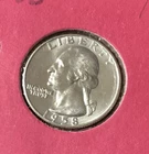 1958-D Washington Quarter, 90% Silver Content AU-BU