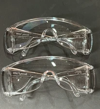 2 Pair ENCON Veratti 1900 SAFETY GLASSES CLEAR SCRATCH COAT LENS Side Protection