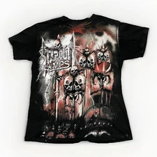 Tapout MPS Viking Skulls Goth Shirt Size Medium Grunge Y2K MMA UFC