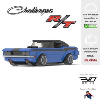 Digitale Bauanleitung: Dodge Challenger R/T 1970 blau (MOC-00041)