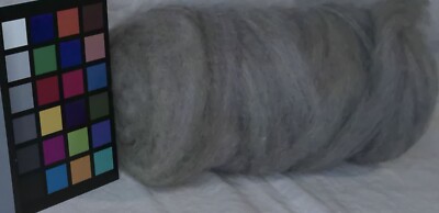 Romney wool roving varigated steel gray green purple spinning felting fiber arts