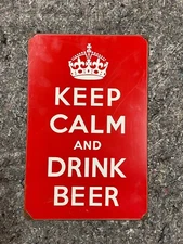 KEEP CALM AND DRINK BEER VINTAGE STYLE SIGN BAR BARWARE 17 X 11 FREE SHIP