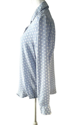 The Shirt by Rochelle Behrens Med Light Blue flowy button down long Sleeve shirt - Picture 5 of 9