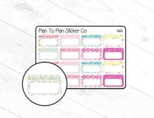 1668 Happy Birthday Boxes Planner Stickers.