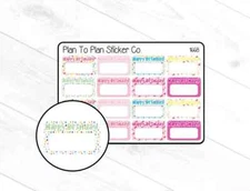 1668~~Happy Birthday Boxes Planner Stickers.