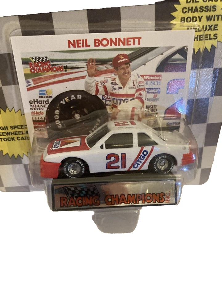 Neil Bonnett #21 1989 Citgo Racing Champions coche diecast 1:64 con tarjeta Foto 3 de 4