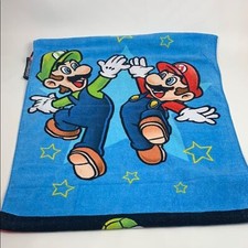 Nintendo Super Mario Bros colorful Blue Beach Towel Video game towel 27x52