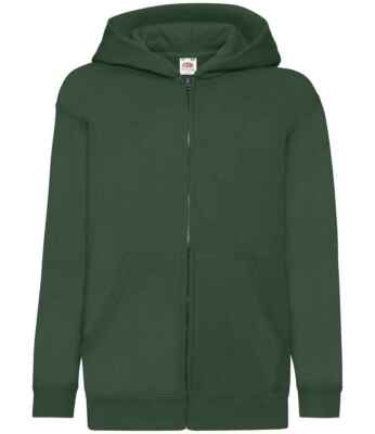 Fruit Of The Loom Felpa Con Cappuccio Aperta Per Bambino (7-8 Anni) – Colore Grigio Melange, Comoda E Con Cerniera