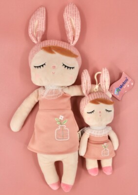 NWT Metoo Angela Plush Doll Cloth Dress Pink Bunny Ears 14