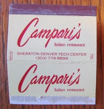 MATCHBOX COVER: CAMPARI'S ITALIAN RESTAURANT DENVER, COLORADO MATCHCOVER -C15