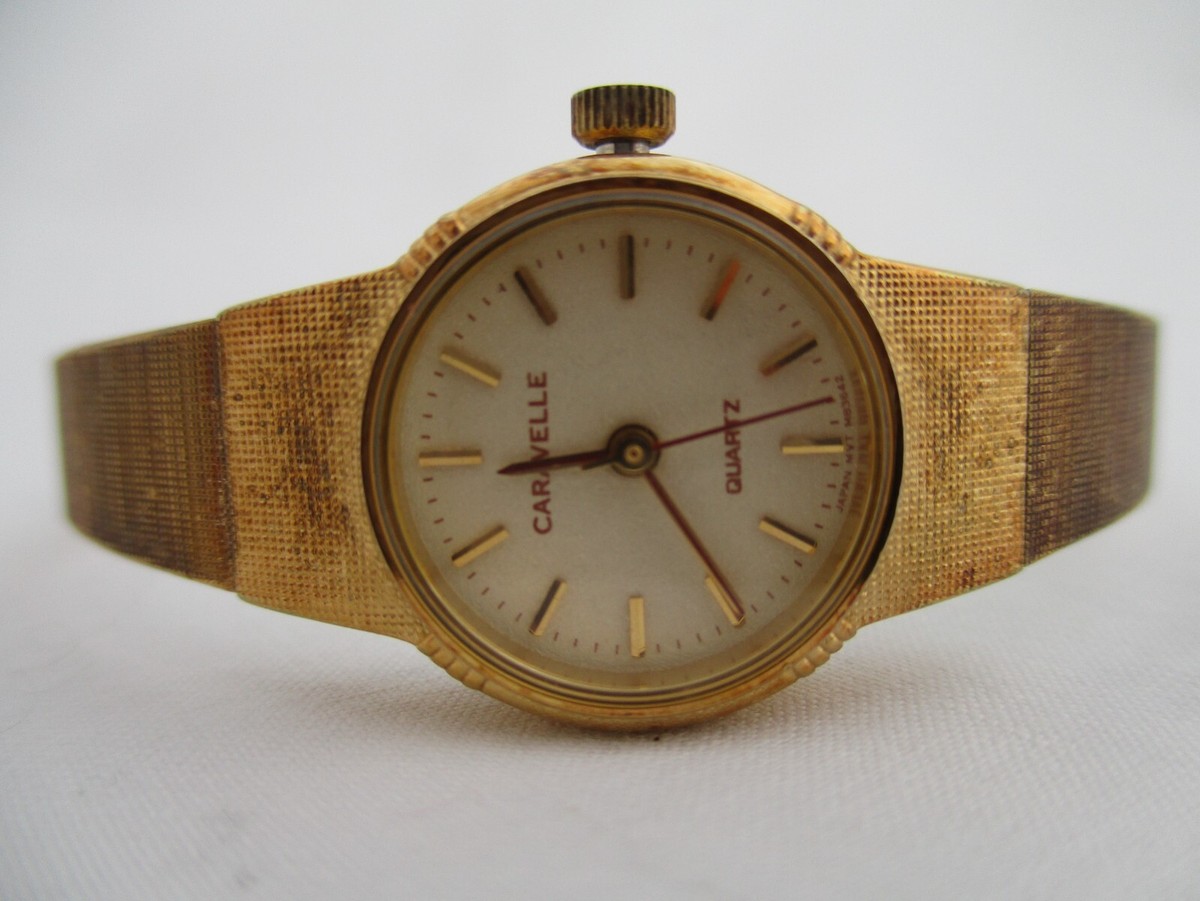 Caravelle x Bulova Gold-Toned and Brown Leather Women’s Watch Caravelle New York by Bulova Brown Ladies Watch - Etsy main image 3