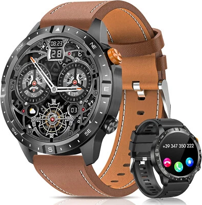 Smartwatch Herren Damen mit Telefonfunktion Armbanduhr für iPhone Samsung Huawei - Bild 1 von 4