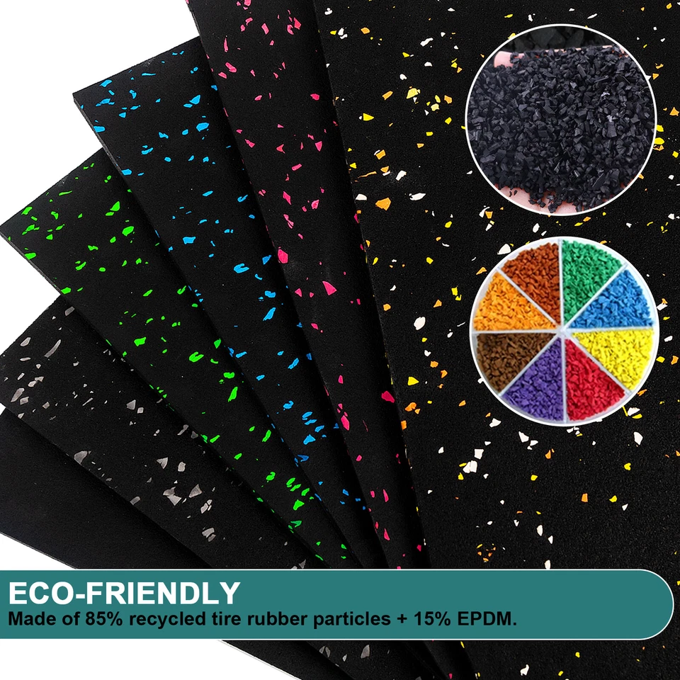 Rollo de piso de goma para gimnasio resistente para gimnasio en casa suelo de ejercicio antideslizante de 6 mm de grosor Foto 4 de 4