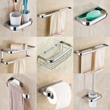 Polished Chrome Square Bathroom Accessories Set Bath Hardware Towel Bar ee002