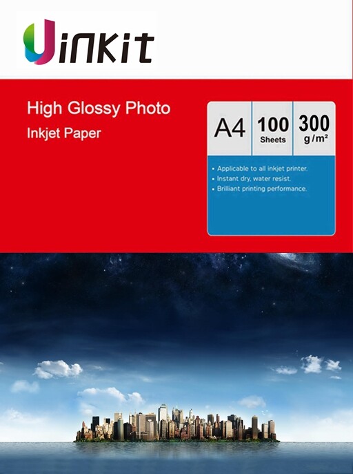 Heavy A4 Photo Paper Inkjet Paper 300Gsm Glossy Inkjet Print Uinkit 100sheets