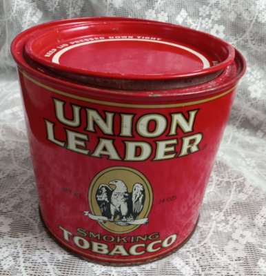 union leader smoking tobacco Vertical Vintage Tin P. Lorillard Co. Ohio Factory Vintage Union Leader Tobacco Tin