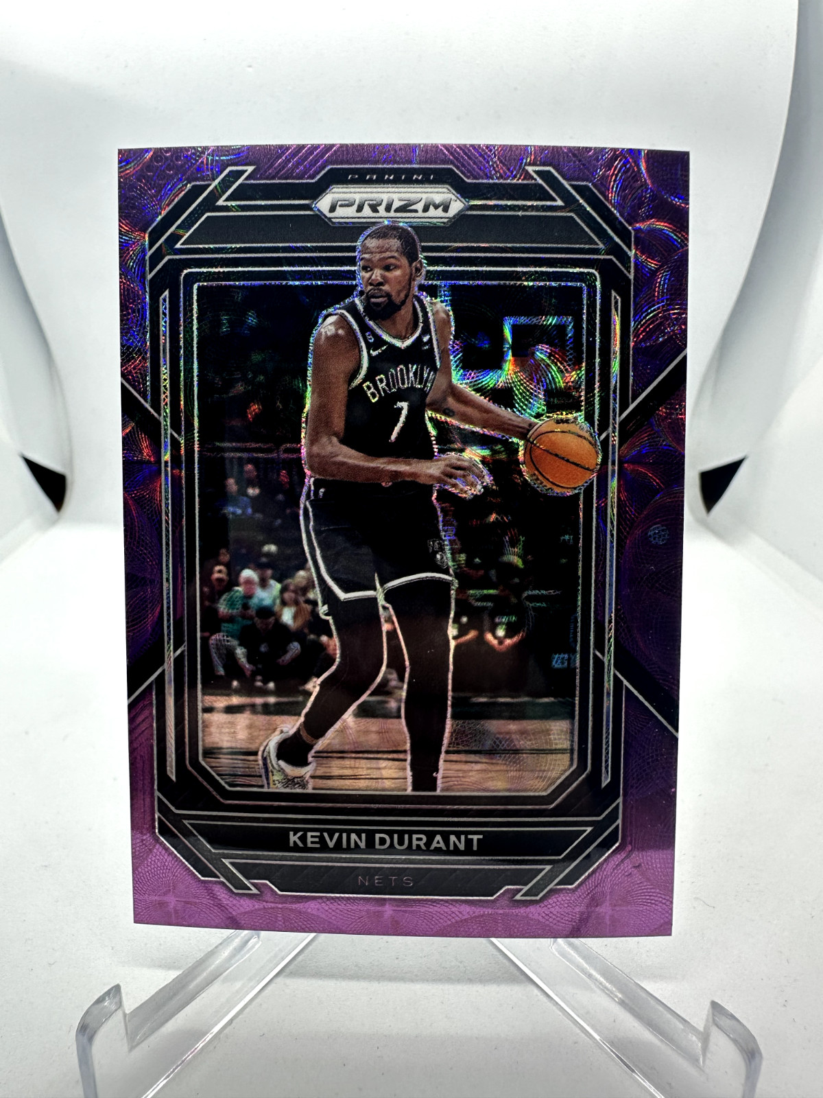 Kevin Durant 2022-23 Panini Prizm #10 Purple Choice Scope #'d /20 Nets