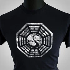 Dharma Initiative T Shirt Retro TV Sci Fi Lost Classic Black