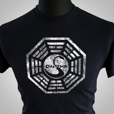 Dharma Initiative T-Shirt Retro TV Sci Fi Lost Classic schwarz