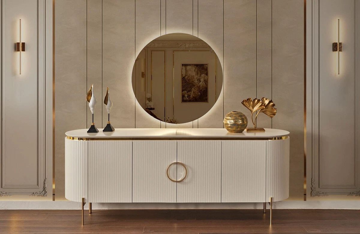 Gold 2024 mirror sideboard
