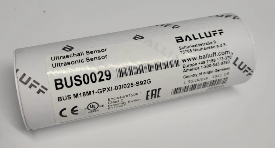 Sensor ultrasónico IO-Link BALLUFF BUS M18M1-GPXI-03/025-S92G / BUS0029 NUEVO Foto 3 de 4