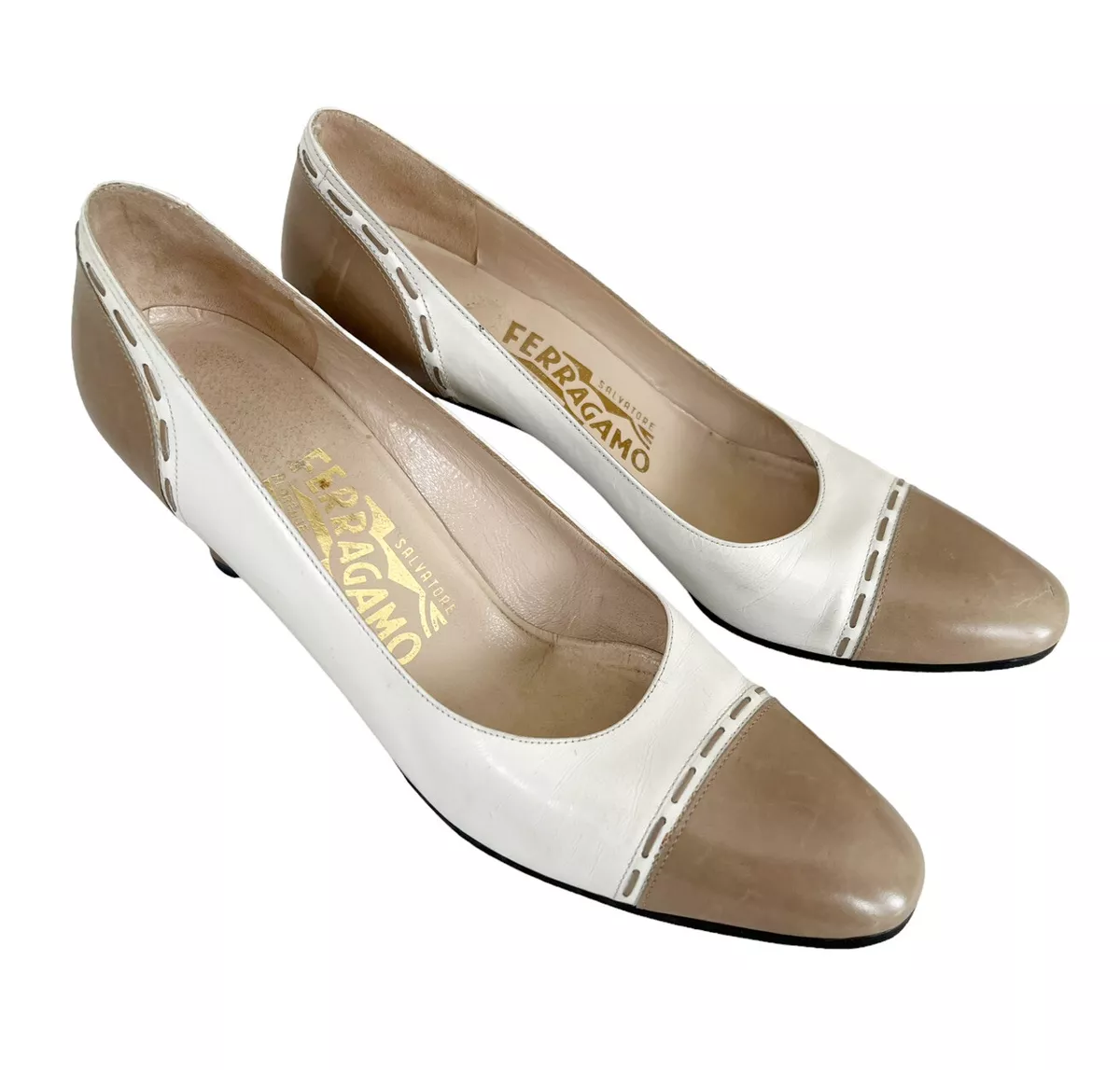 Ferragamo two tone shoes store