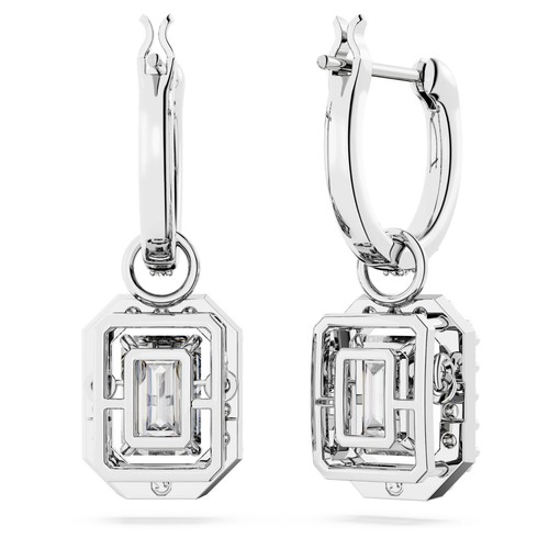 Swarovski Una drop earrings Octagon cut, White, Rhodium plated 5638495 - Picture 4 of 6
