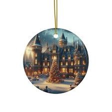 Winter Castle Ceramic Ornament