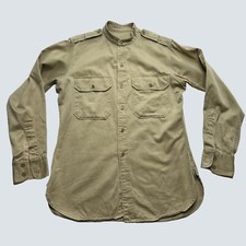 WWII Korean War m1946 Cotton KHAKI US ARMY medium Shirt Modified Collar