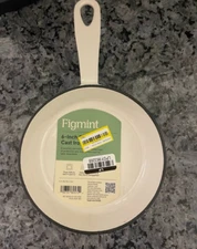 Figmint 6 inch Cast Iron Skillet White/Black Trim